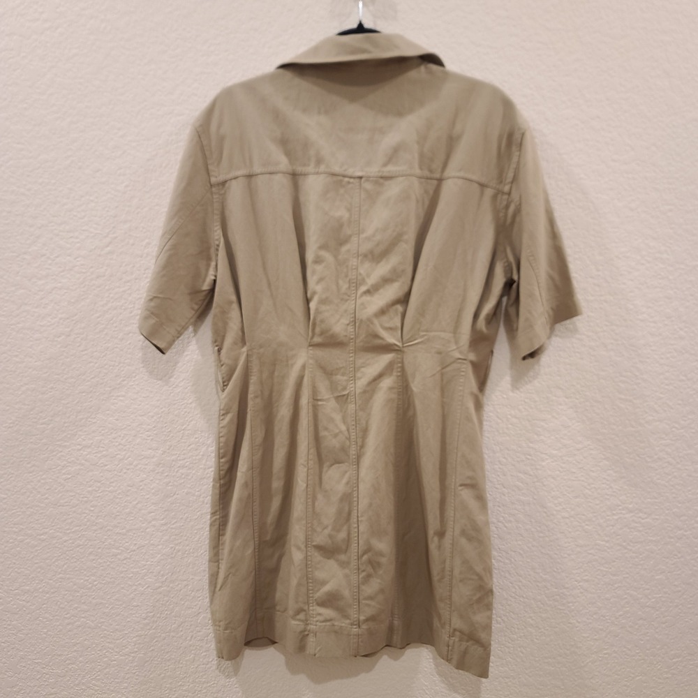 & Other Stories Khaki Tan Utility Button Down Mini Dress Size 8 Short Sleeve - Picture 5 of 8